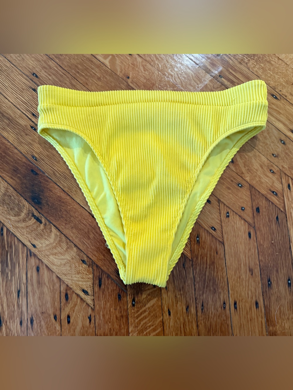 Hollister Yellow Ribbed Bikini Bottoms